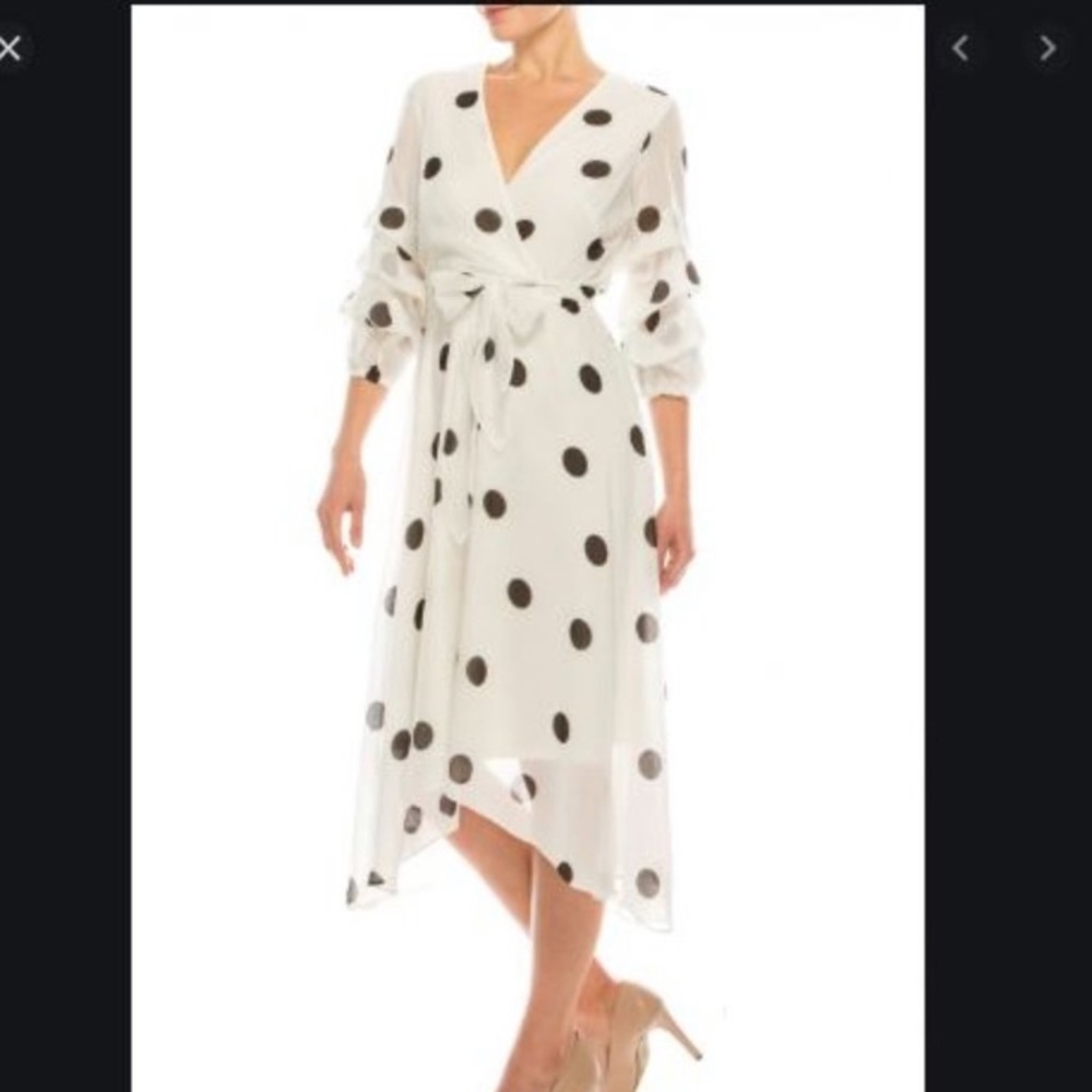 Maison Tara High Low Faux Wrap Dress